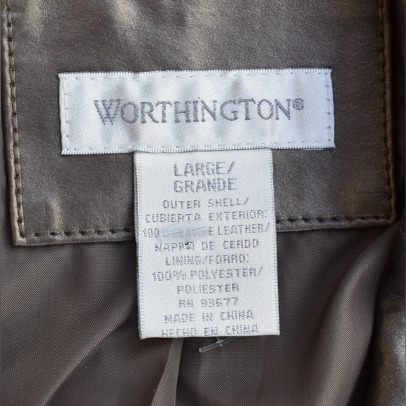 Vintage Worthington Silver Leather Jacket Sz L - Picture 3 of 3